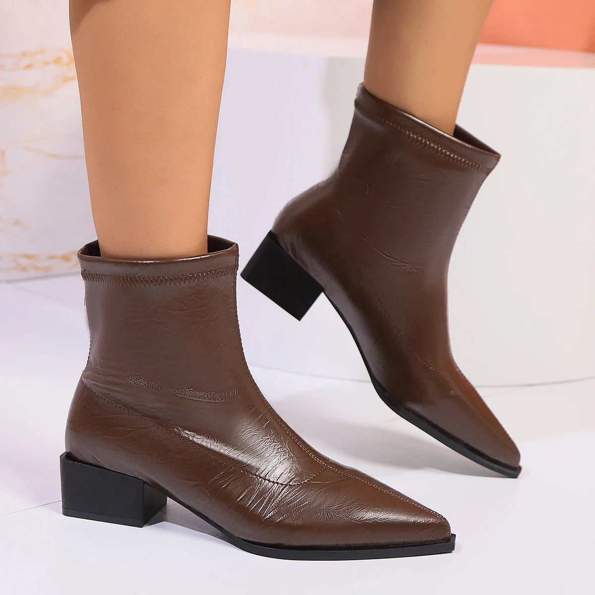 Damen Stiefeletten mit Strukturierter Oberfläche