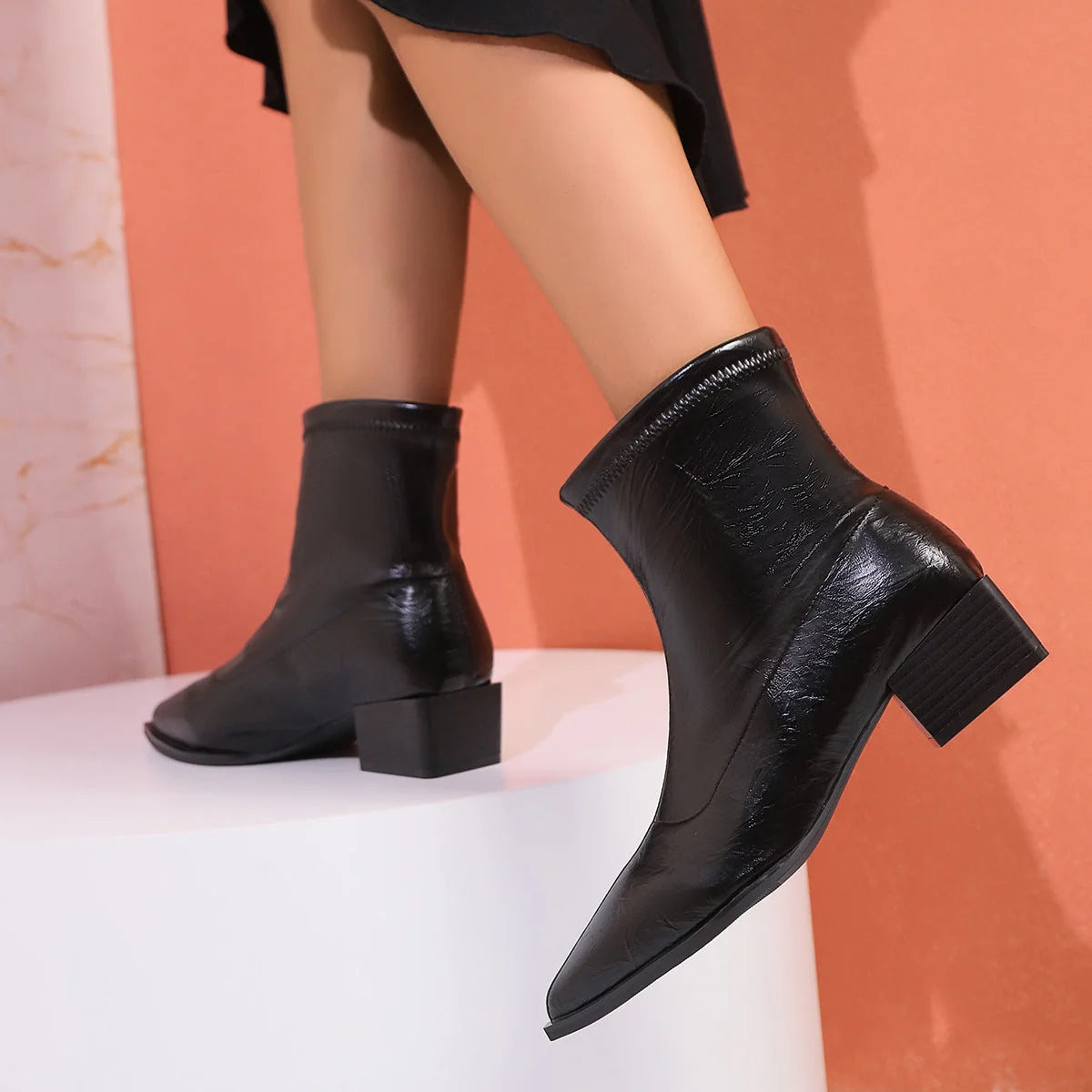 Damen Stiefeletten mit Strukturierter Oberfläche