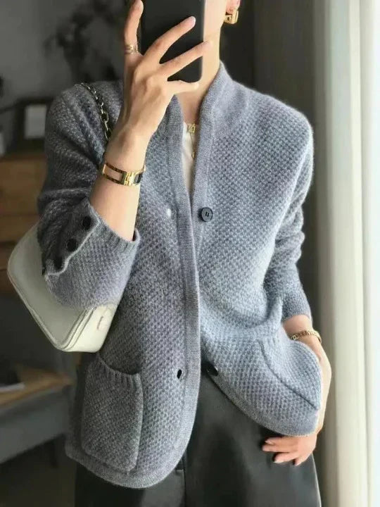 Damen Strickjacke Aus Reiner Kaschmirwolle