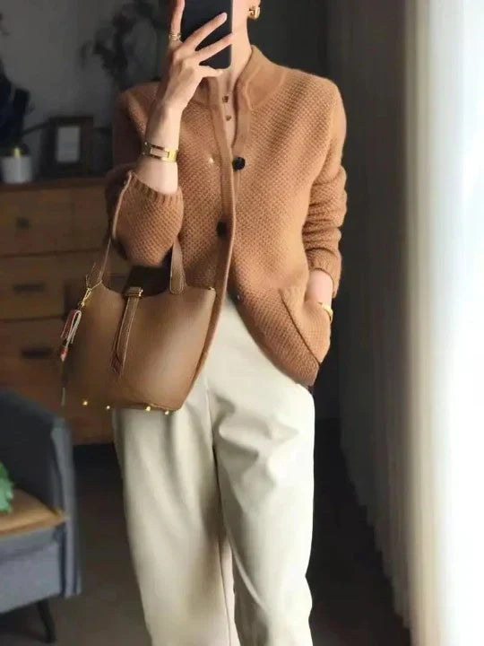 Damen Strickjacke Aus Reiner Kaschmirwolle