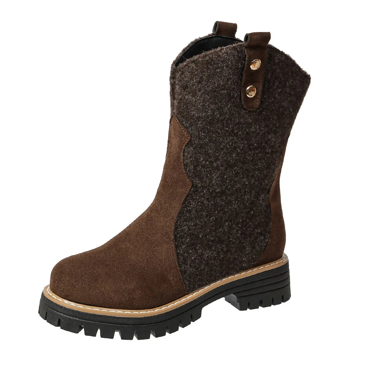 Damen Winterstiefel mit Fleece und robuster Gummisohle