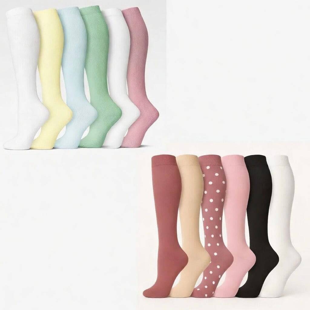Essential Compression Socks | Summer Colors | 20-30mmHg | Buy 6, Get 6