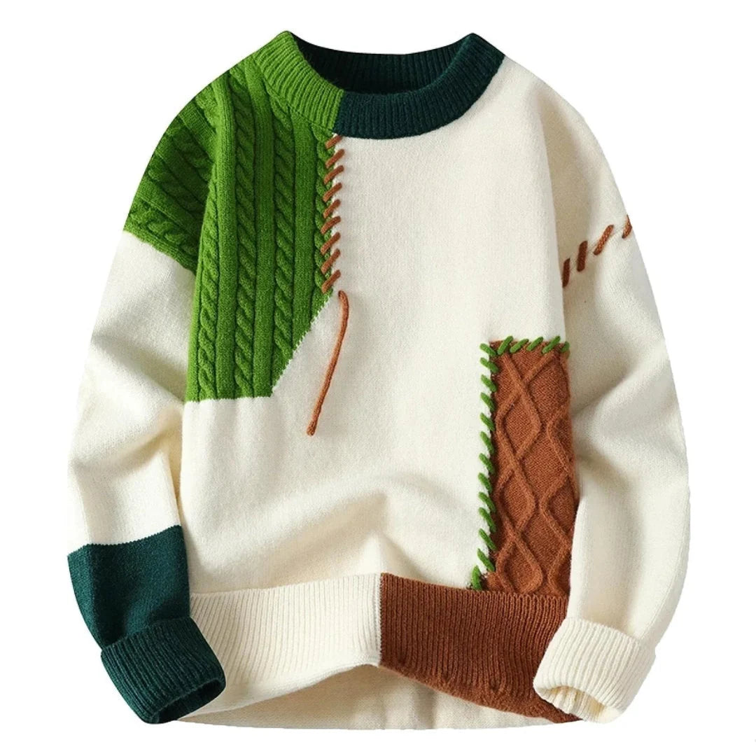 Francesca - Gemütlicher Patchwork Pullover kenzuu