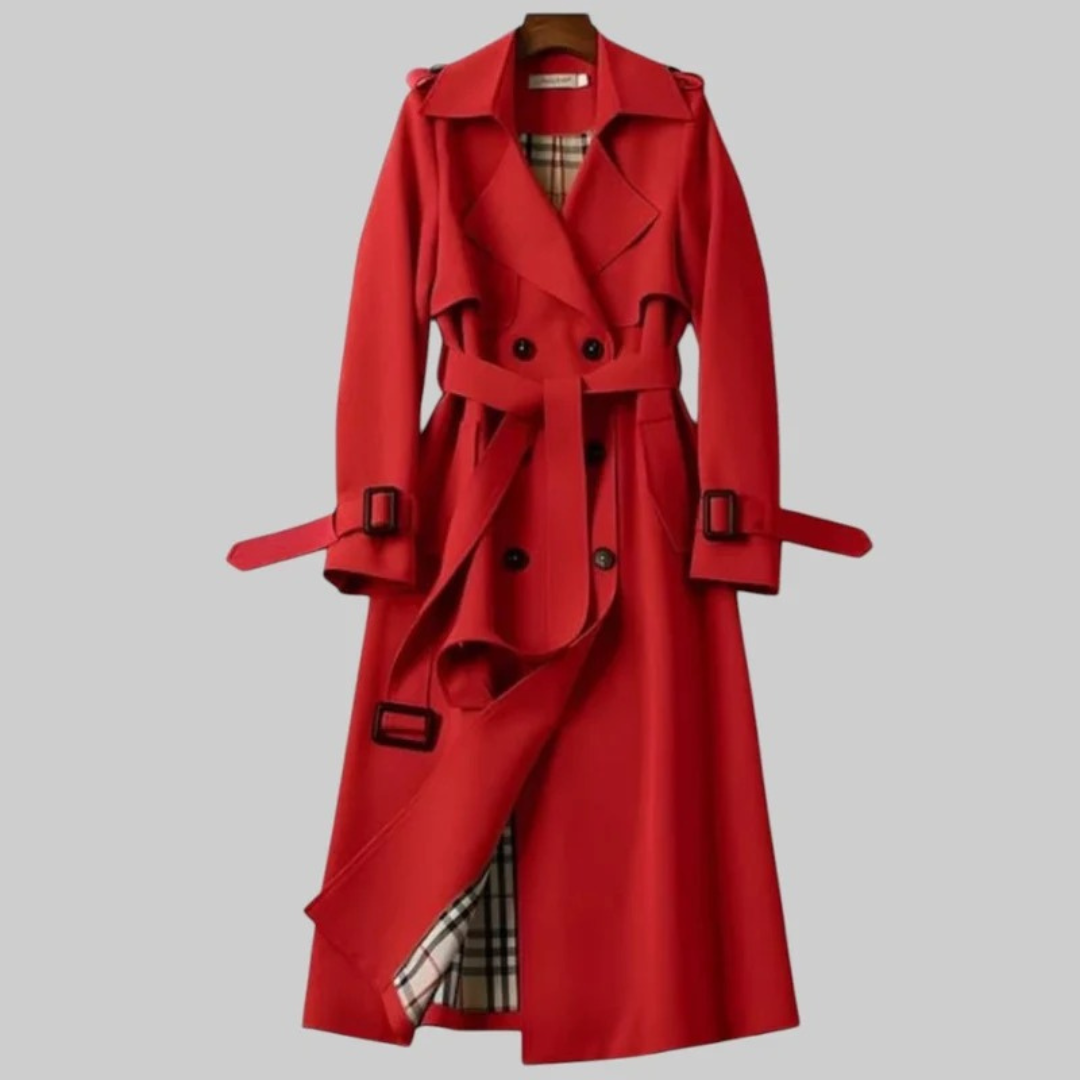 Trenchcoat Damen lang mit Gürtel – eleganter Übergangsmantel für Büro und Alltag