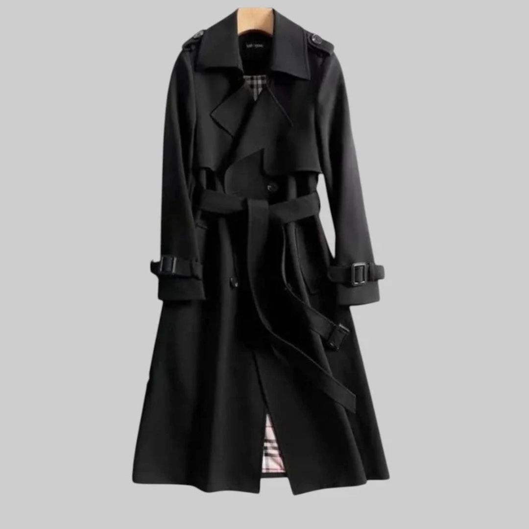 Trenchcoat Damen lang mit Gürtel – eleganter Übergangsmantel für Büro und Alltag