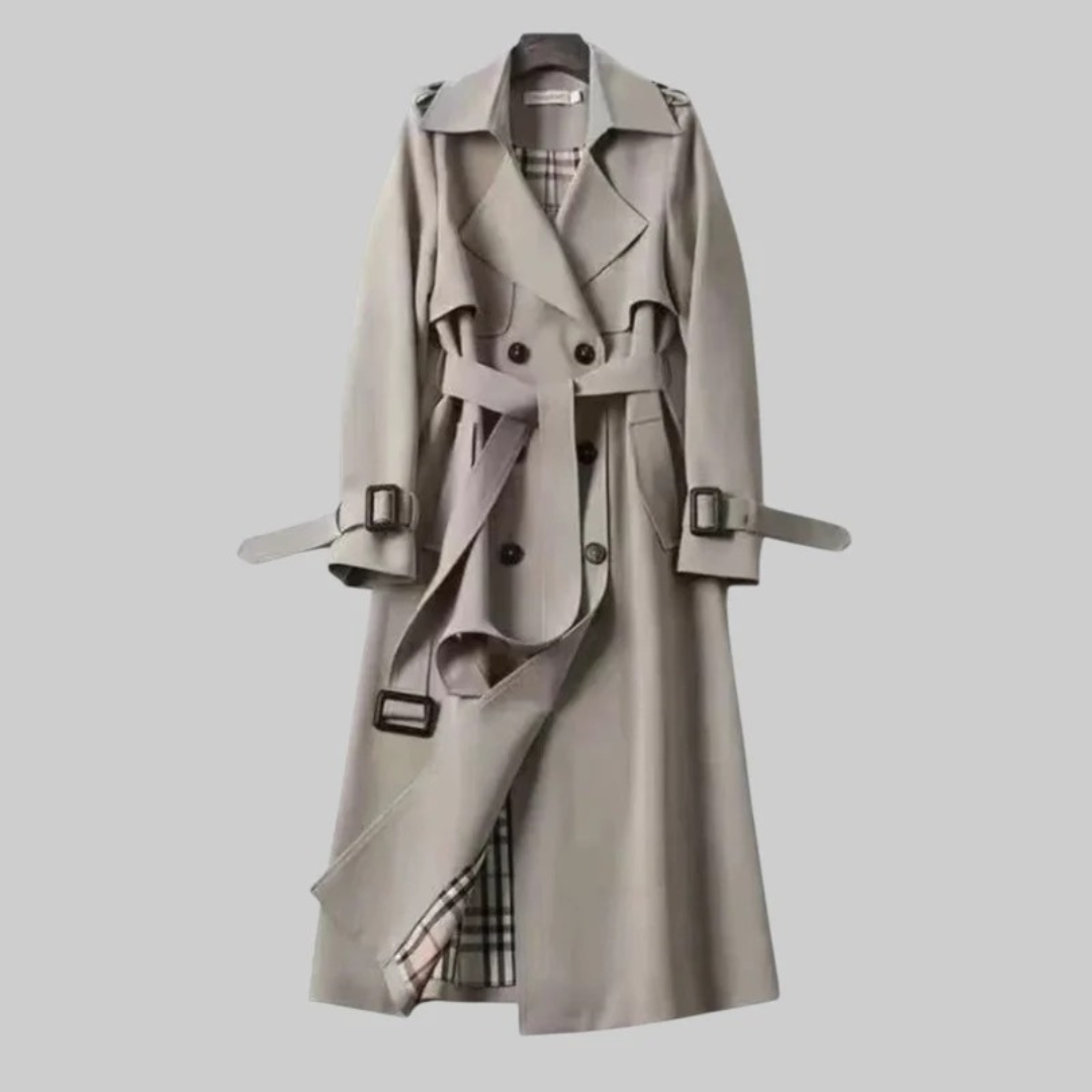 Trenchcoat Damen lang mit Gürtel – eleganter Übergangsmantel für Büro und Alltag