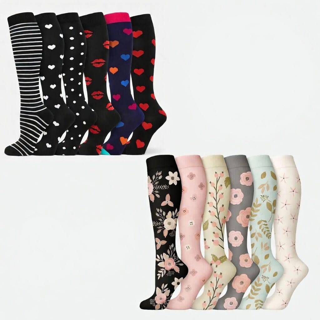 Compression Socks Love & Floral | 20-30mmHg | Buy 6, Get 6