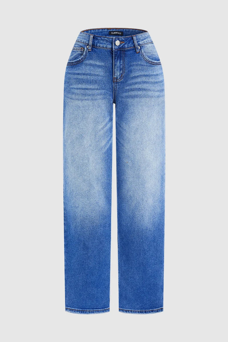 Jeans mit mittelhohem Bund und gerader Passform