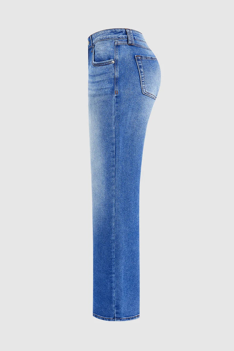 Jeans mit mittelhohem Bund und gerader Passform