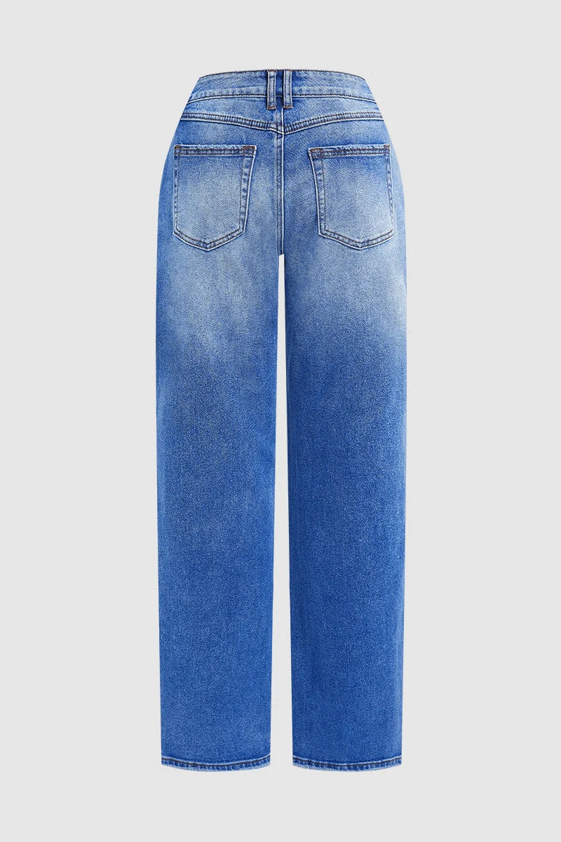 Jeans mit mittelhohem Bund und gerader Passform