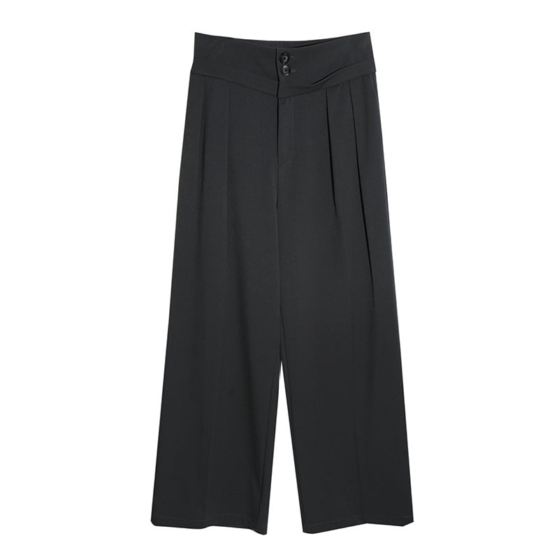 Kenzuu Damen Anzughose mit Hohem Bund Gerade D5684-N1
