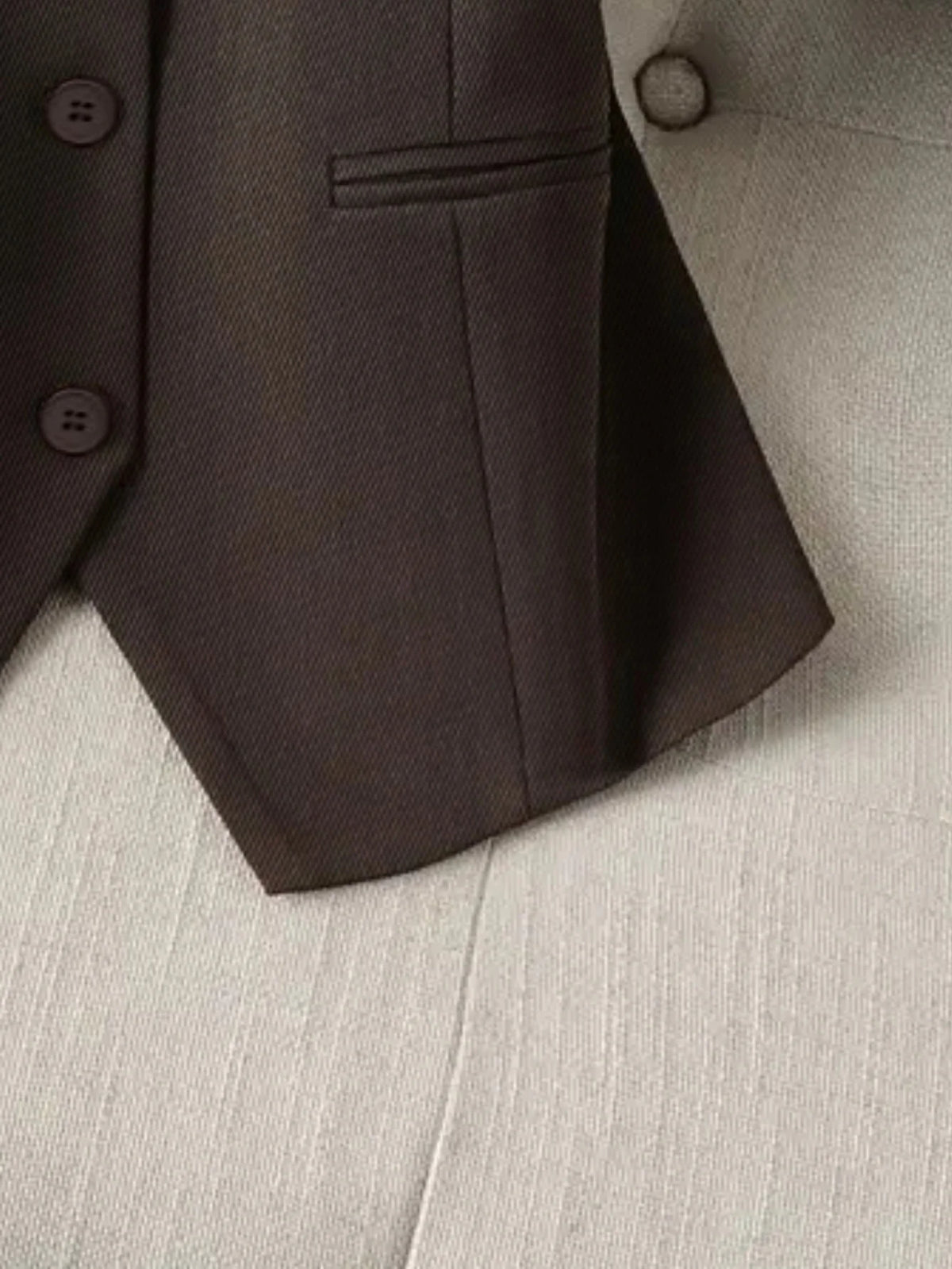 Kenzuu Damen Anzugweste Ärmellos Revers Slim Fit Weste