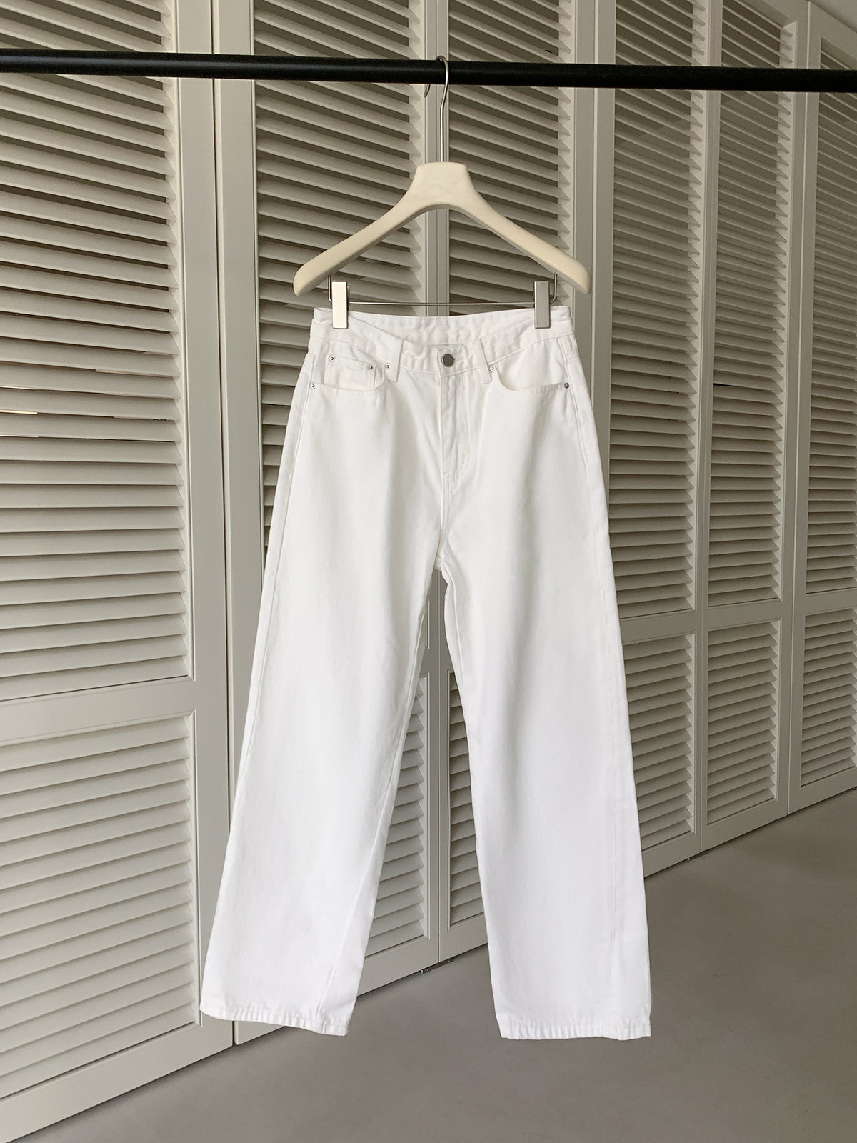 Kenzuu Damen High-Waist Straight Jeans Lässige Hose D7793-c1
