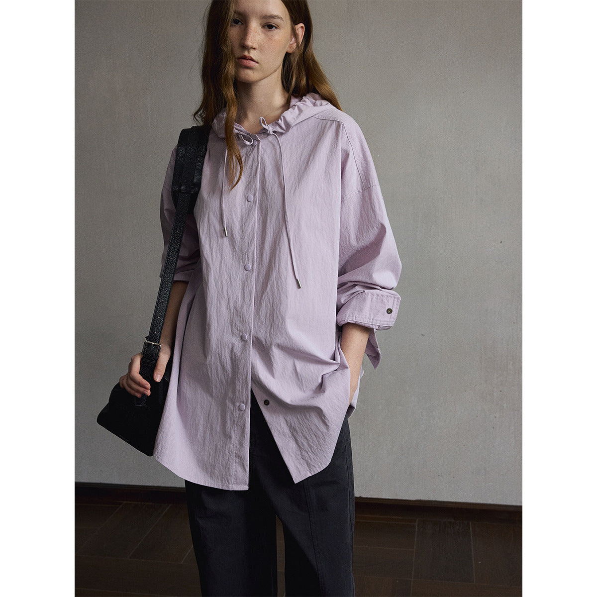 Kenzuu Damen Kapuzenbluse Gewaschene Baumwolle M63335