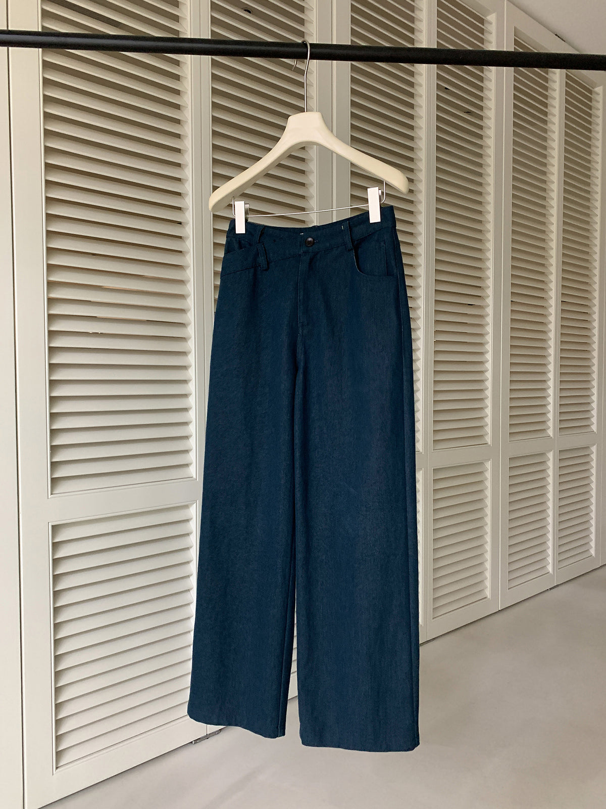 Kenzuu Damen Lockere Straight-Leg Jeans mit Weitem Bein D7629-n1