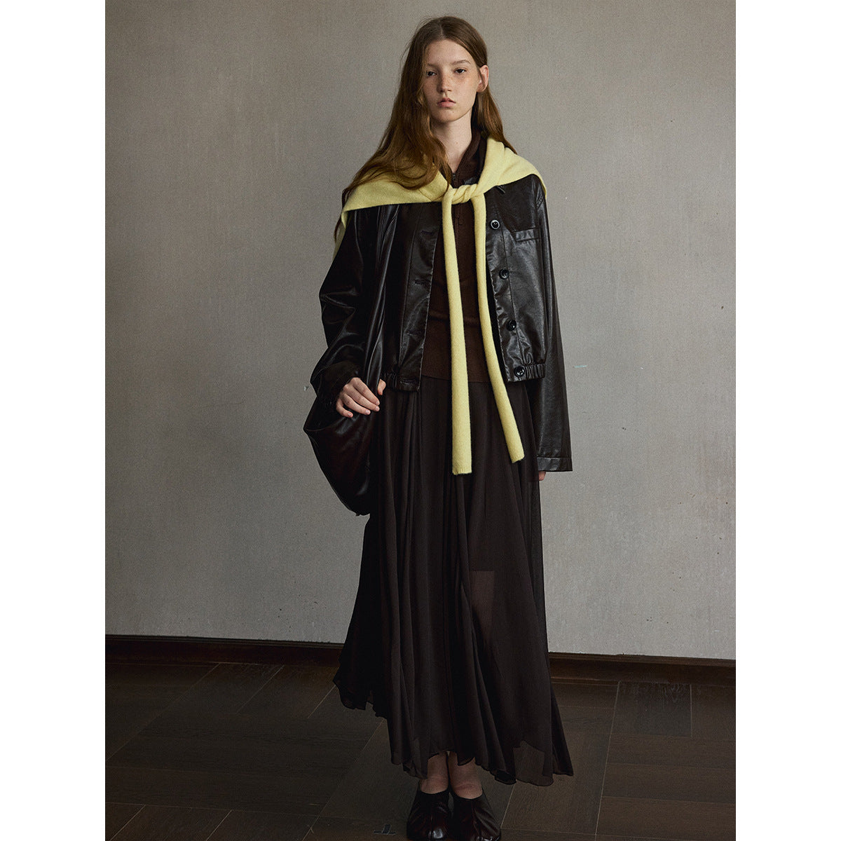 Kenzuu Damen PU Lederjacke mit Umlegekragen M63291