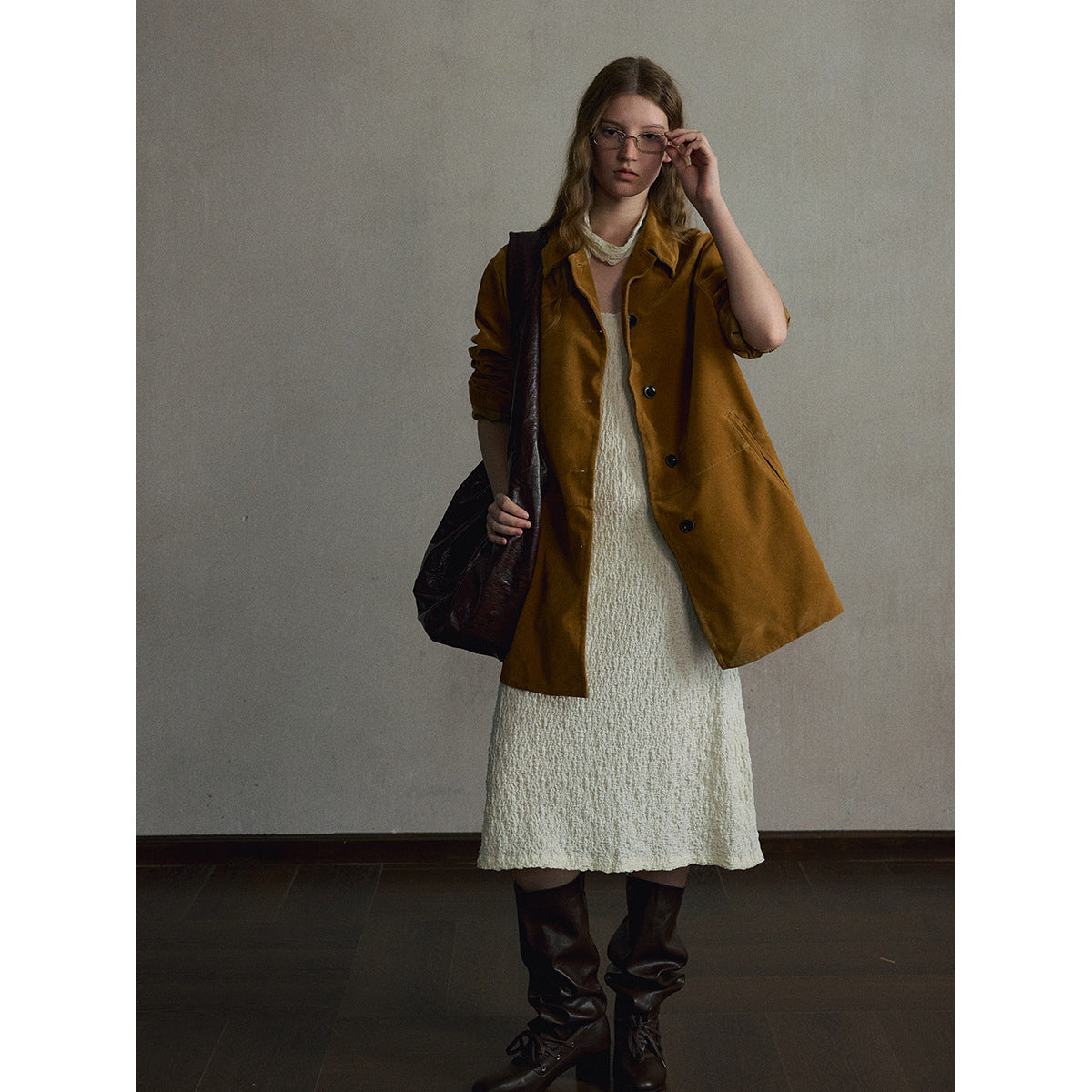 Kenzuu Damen Vintage Wildlederimitat Jacke M63465
