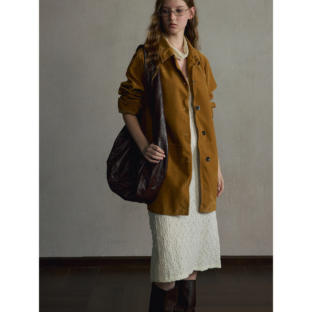Kenzuu Damen Vintage Wildlederimitat Jacke M63465