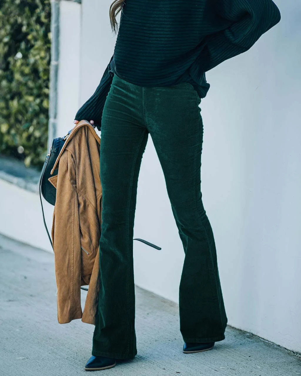 Drune Elastische Taille Lässige Hose Schlanke ausgestellte Hose