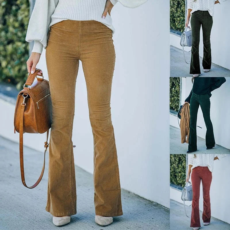 Drune Elastische Taille Lässige Hose Schlanke ausgestellte Hose