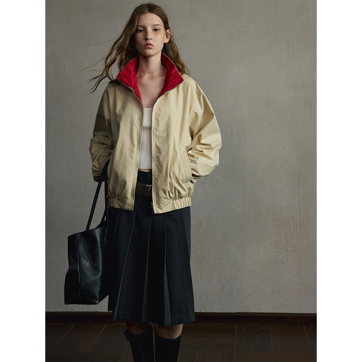 Kenzuu Wendbare Damen Kurzjacke mit Stehkragen M63292
