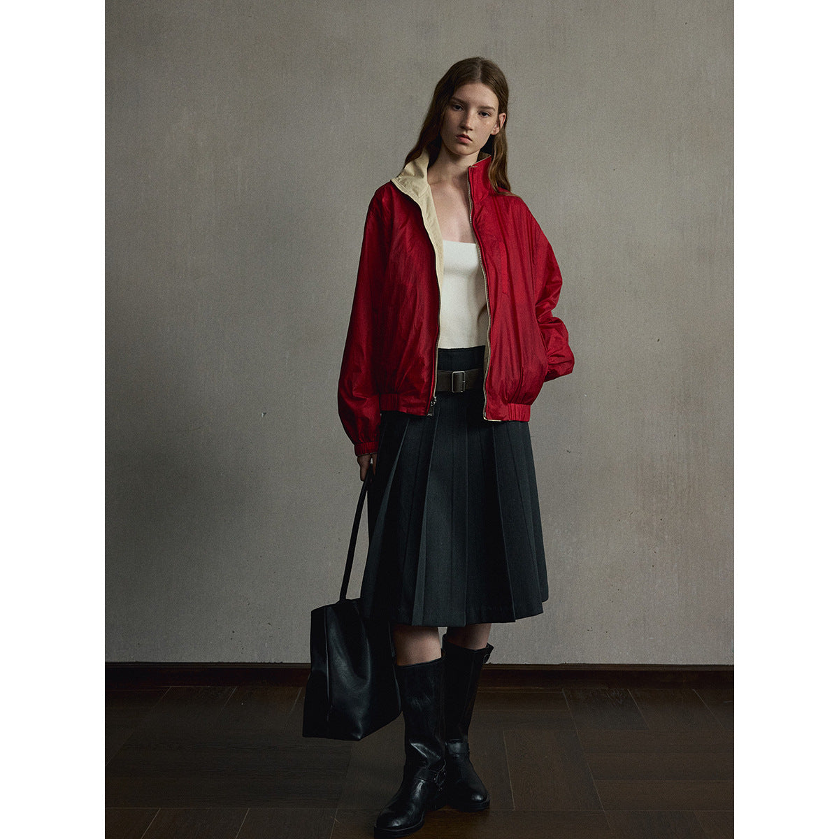 Wendejacke Damen kurz aus Baumwolle – Jacke mit Stehkragen und Reißverschluss
