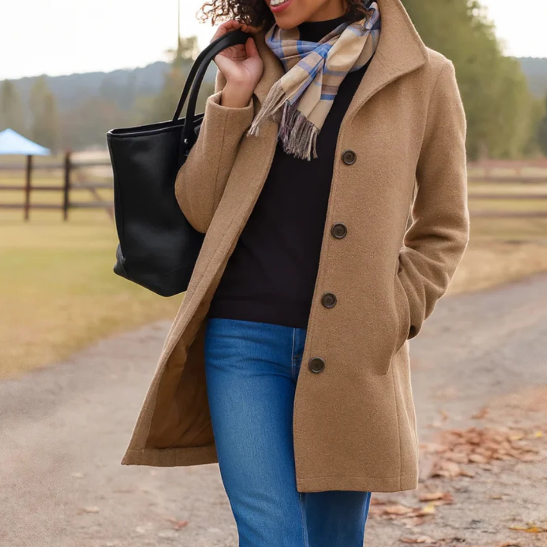 Trenchcoat Damen lang – klassischer Übergangsmantel mit Knopfleiste
