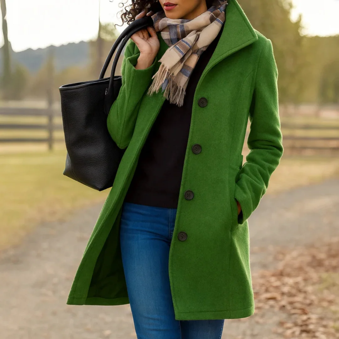 Trenchcoat Damen lang – klassischer Übergangsmantel mit Knopfleiste