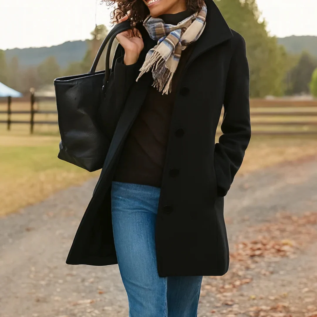 Trenchcoat Damen lang – klassischer Übergangsmantel mit Knopfleiste