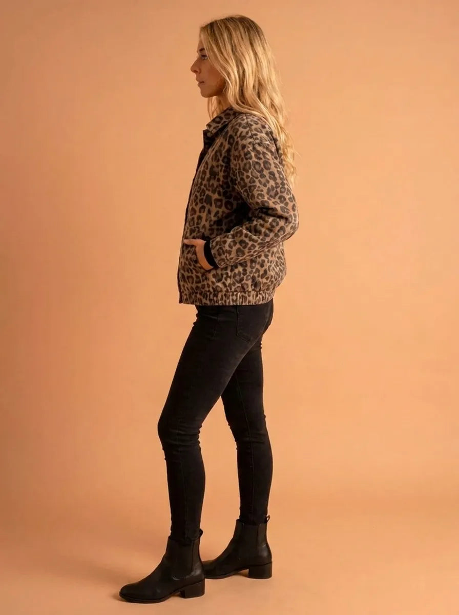 Zeitlose Leopardenmuster-Jacke für Damen kenzuu