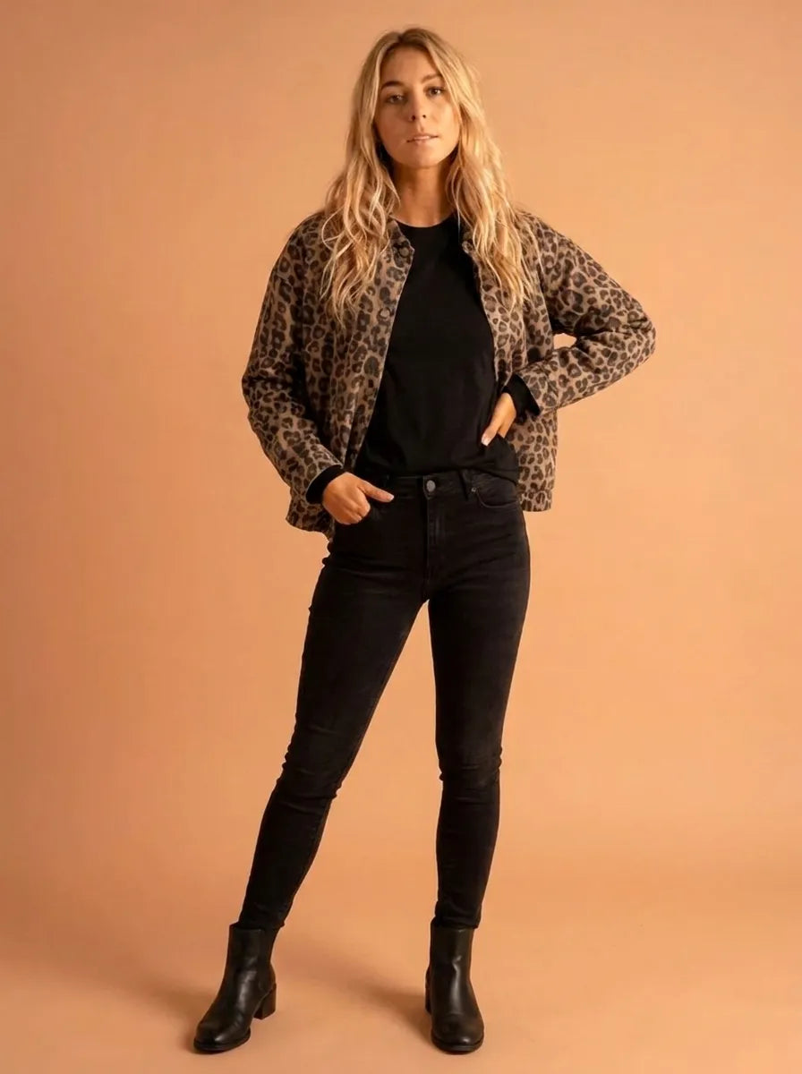 Zeitlose Leopardenmuster-Jacke für Damen kenzuu